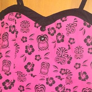 Sourpuss Tiki Print Wiggle Dress